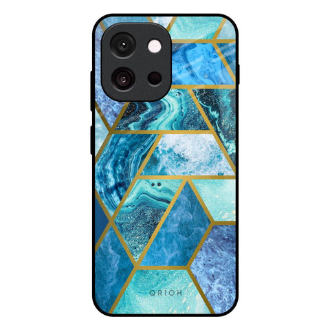 Turquoise Geometrical Marble Glossy Case for OnePlus 13T 5G