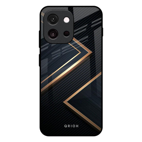 Sleek Golden & Navy Glossy Case for OnePlus 13T 5G
