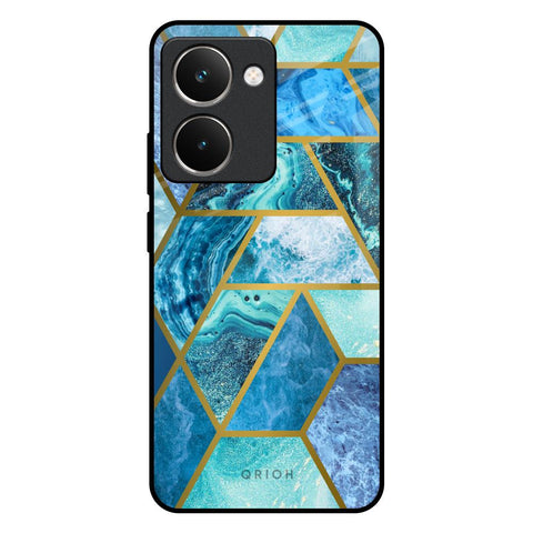 Turquoise Geometrical Marble Glossy Case for Realme P3 Ultra 5G