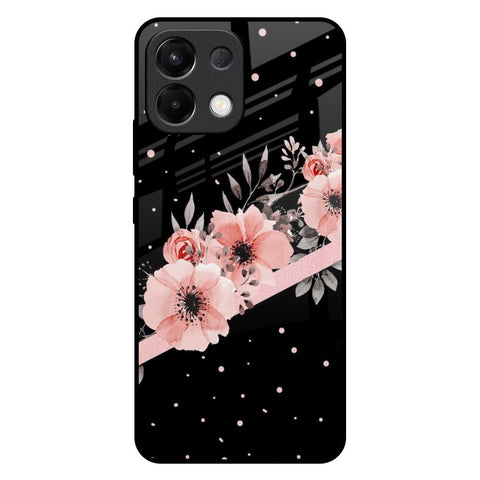 Floral Black Band Glossy Case For Oppo K13 5G