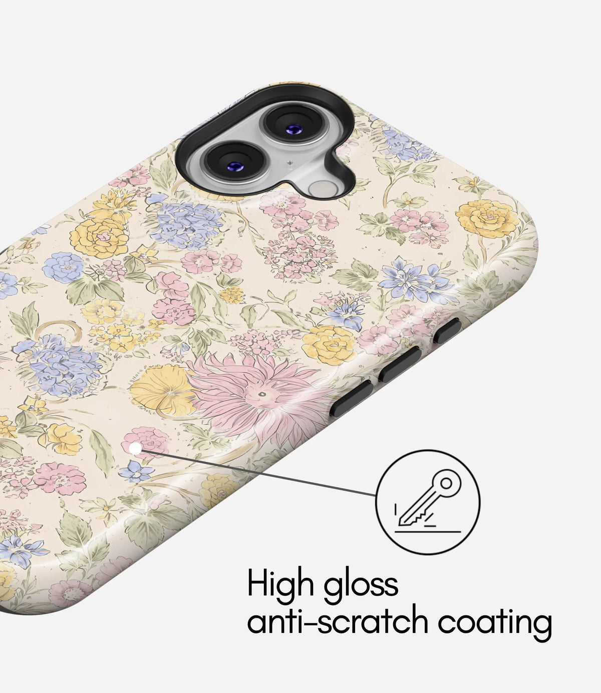 Pastel Wildflower Premium Tough Shining Phone Case (Double Layer) Available For All iPhone Models