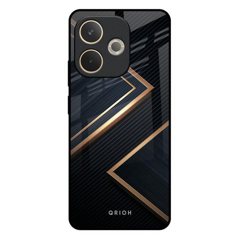 Sleek Golden & Navy Glossy Case for Oppo A5 Pro 5G