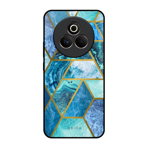 Turquoise Geometrical Marble Glossy Case for Realme P3 Pro 5G