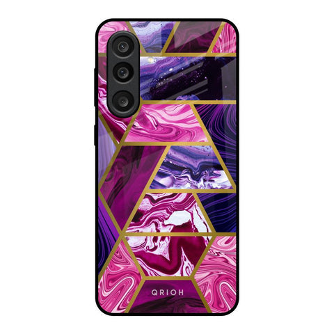 Electroplated Geometric Marble Glossy Case for Samsung Galaxy M56 5G