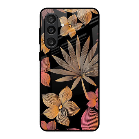 Lines Pattern Flowers Glossy Case for Samsung Galaxy M56 5G