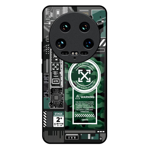 Green Camo Circuit Glossy Case for Mi 14 Ultra 5G