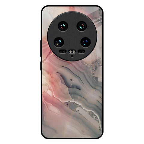 Pink And Grey Marble Glossy Case For Mi 14 Ultra 5G