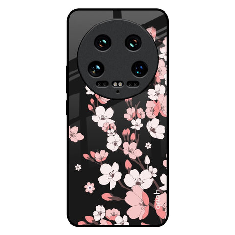 Black Cherry Blossom Glossy Case for Mi 14 Ultra 5G