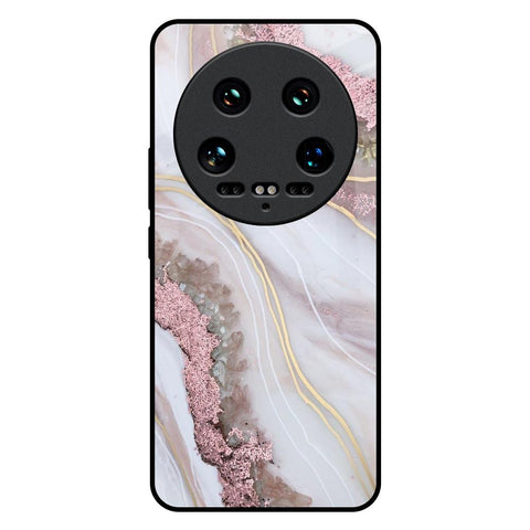 Pink & Gold Gllitter Marble Glossy Case for Mi 14 Ultra 5G