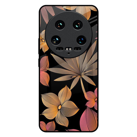 Lines Pattern Flowers Glossy Case for Mi 14 Ultra 5G