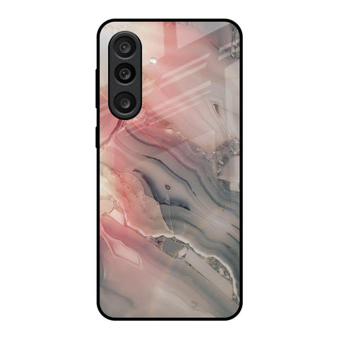 Pink And Grey Marble Glossy Case For Samsung Galaxy F56 5G