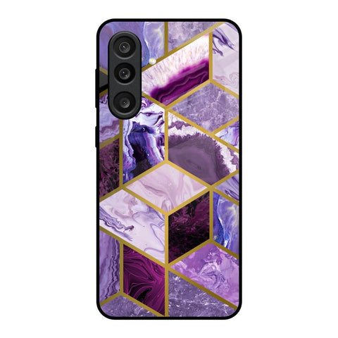 Purple Rhombus Marble Glossy Case for Samsung Galaxy F56 5G