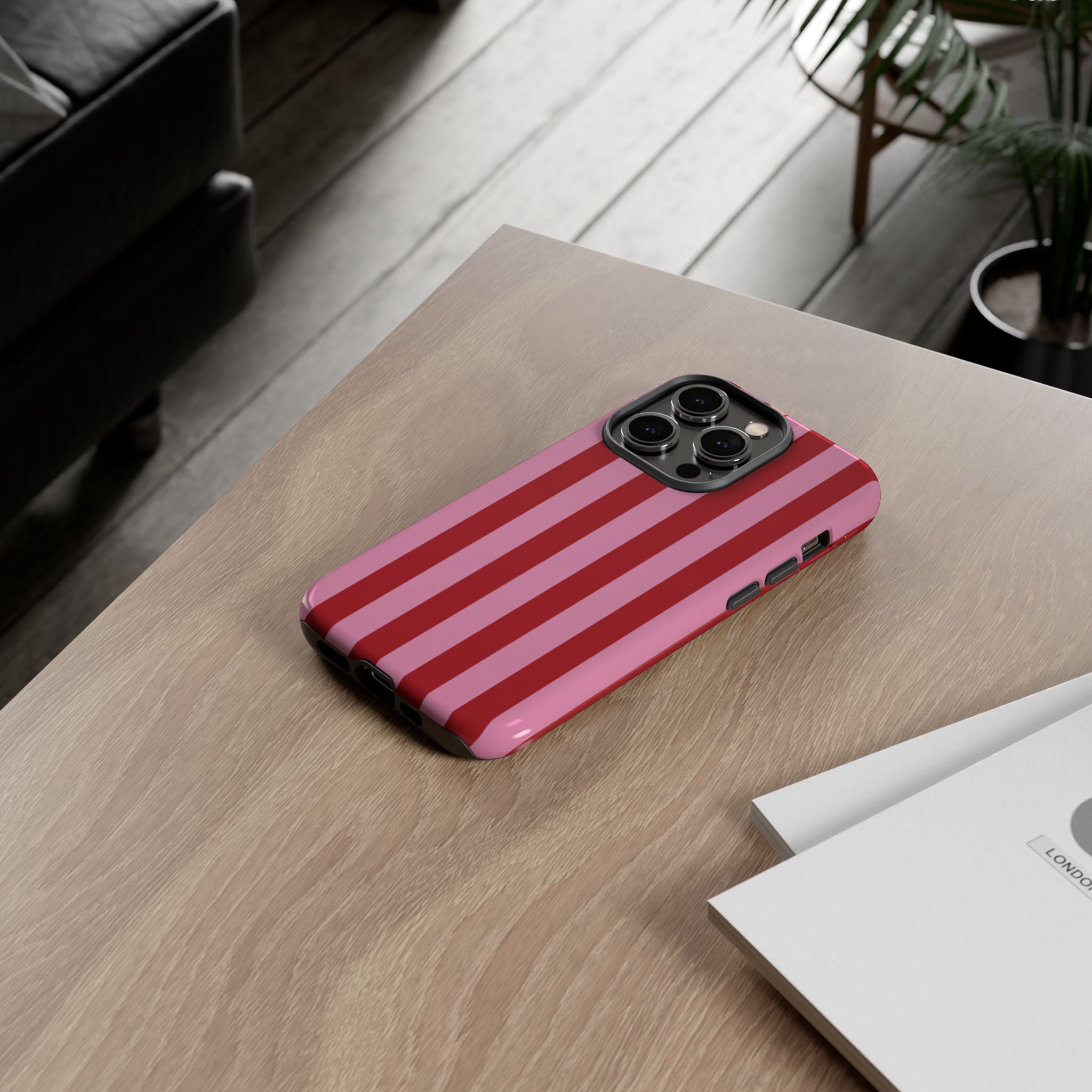 Pink Stripes Tough Case  Available For All iPhone Models