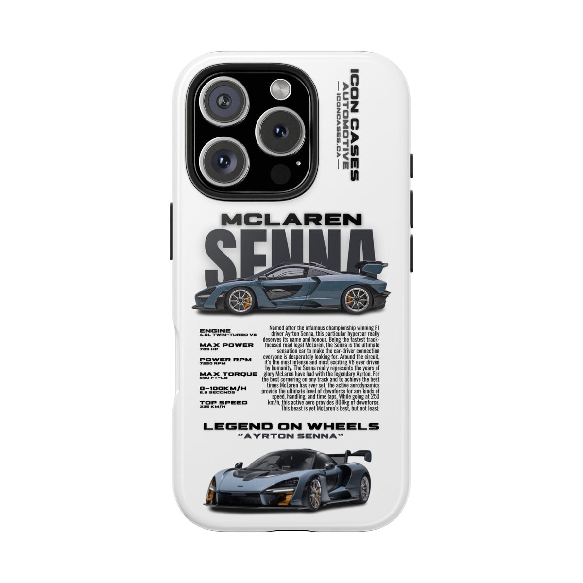 McLaren Senna White Premium Tough Shining Phone Case (Double Layer) Available For All iPhone Models