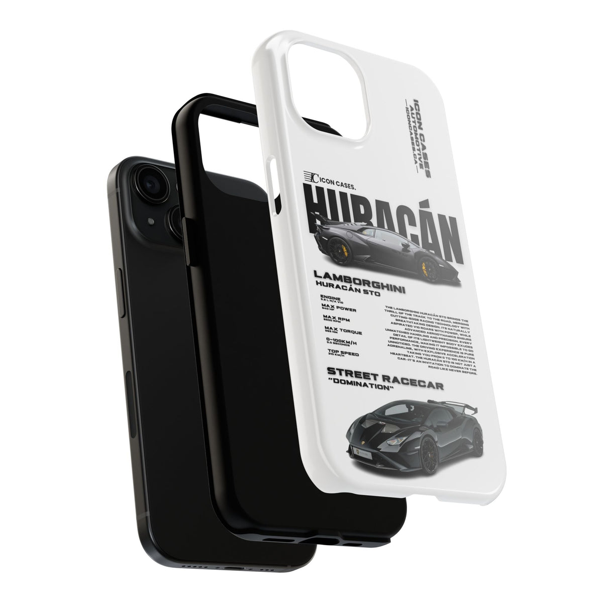 Lamborghini Huracan STO White Premium Tough Shining Phone Case (Double Layer) Available For All iPhone Models