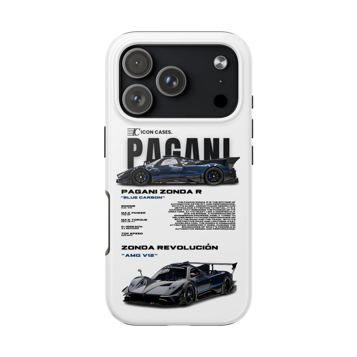 Pagani Zonda R White Premium Tough Shining Phone Case (Double Layer) Available For All iPhone Models