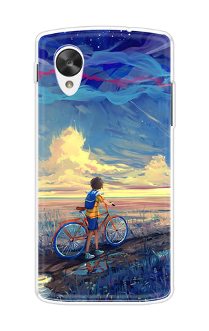 Riding Bicycle to Dreamland Soft Cover for Nexus 5