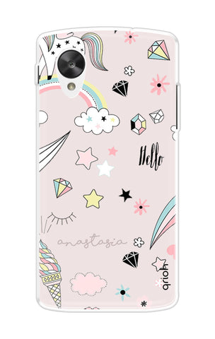 Unicorn Doodle Soft Cover For Nexus 5