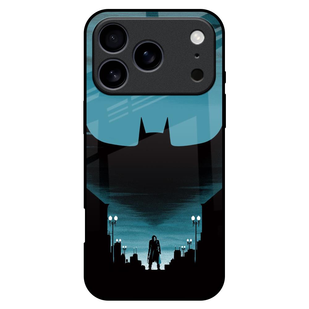 Cyan Bat Glass Case for iPhone 17 Pro Max