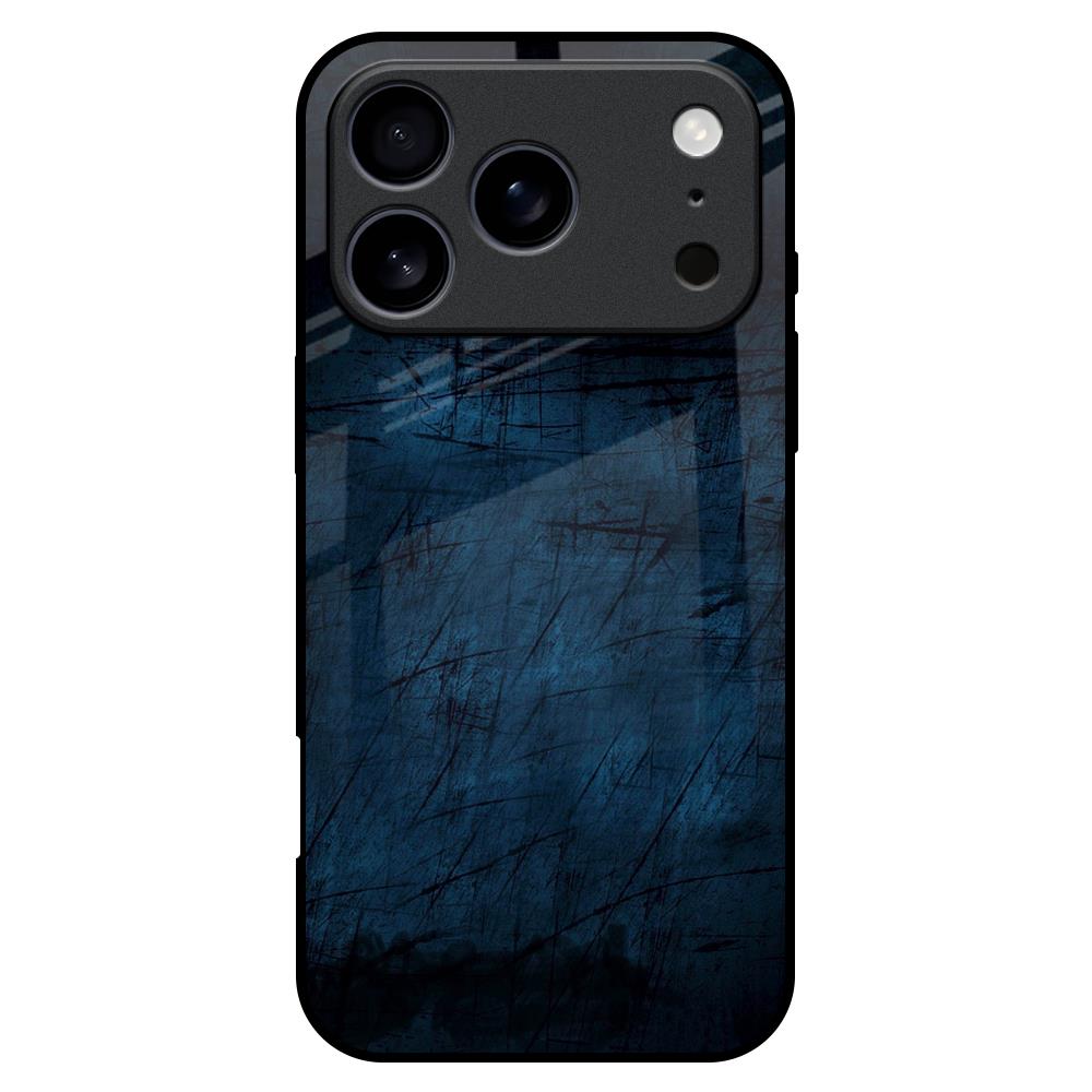 Dark Blue Grunge Glass Case for iPhone 17 Pro Max