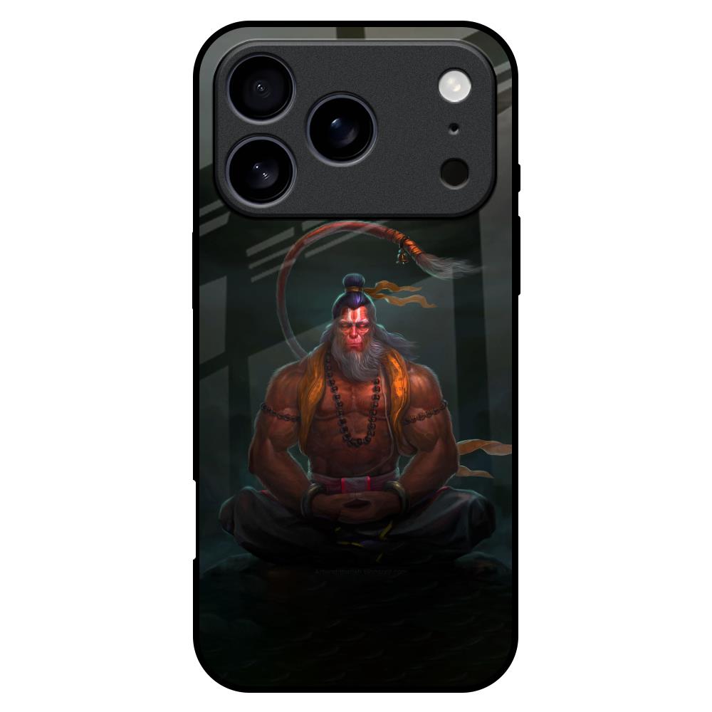 Lord Hanuman Animated Glass Case for iPhone 17 Pro Max