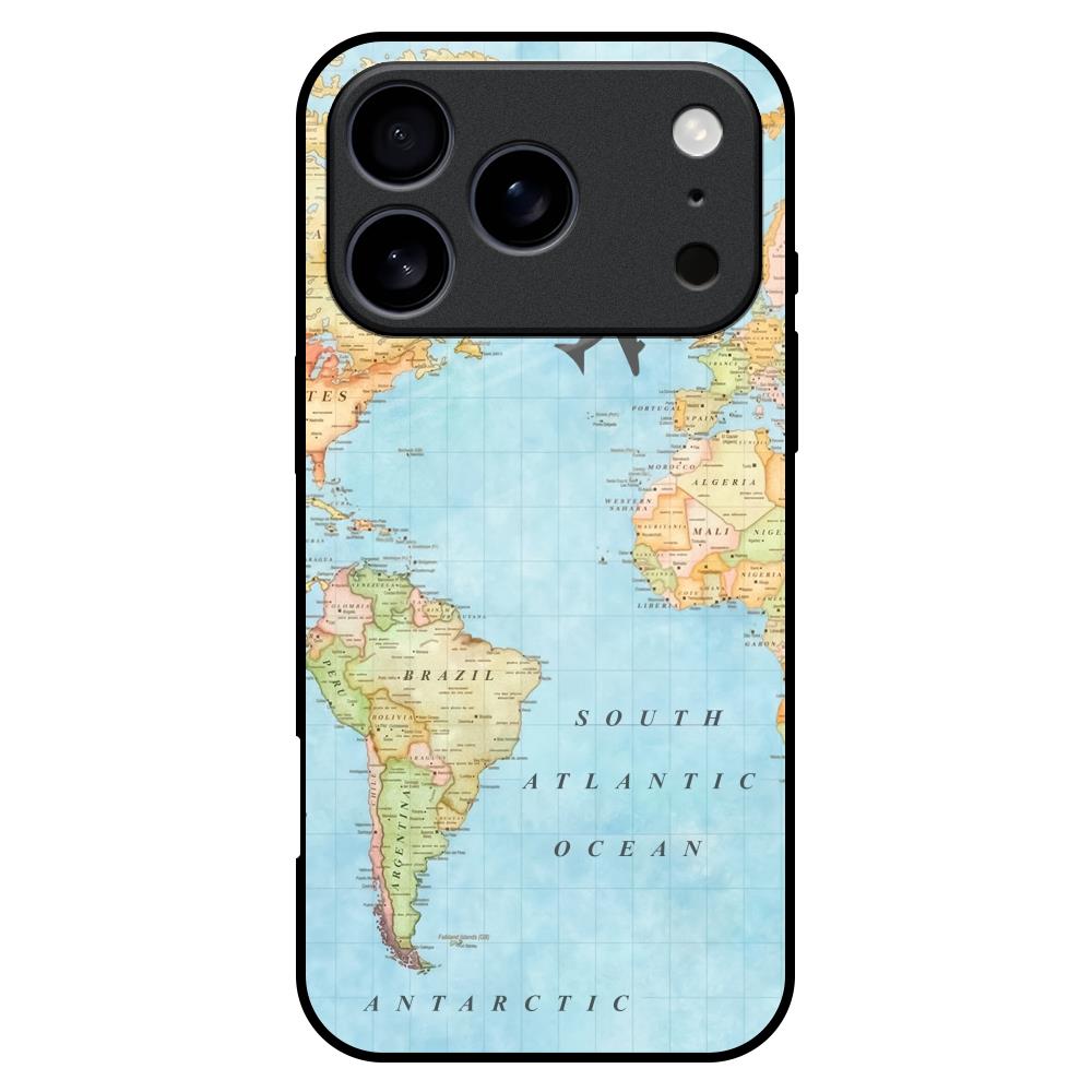Travel Map Glass Case for iPhone 17 Pro Max