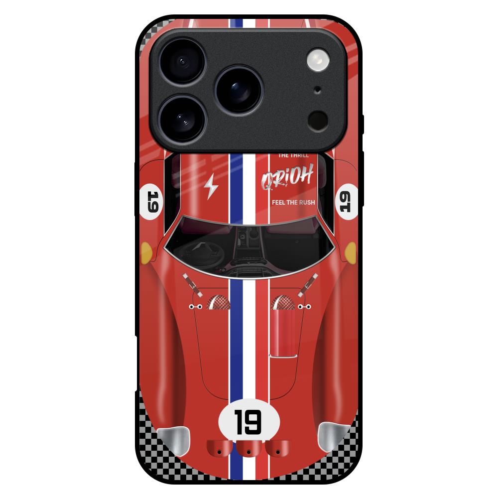 Racing Vintage Glass Case for iPhone 17 Pro Max