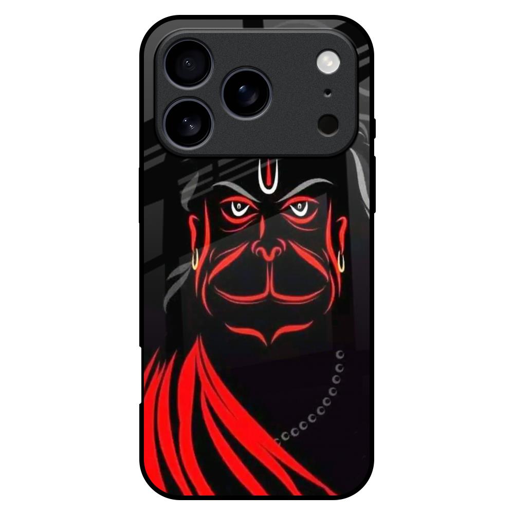 Lord Hanuman Glass Case For iPhone 17 Pro Max