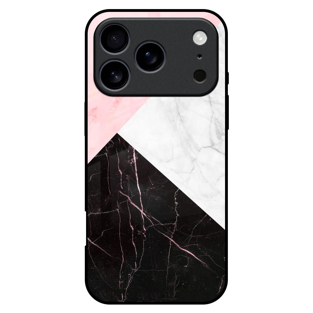 Marble Collage Art Glass Case For iPhone 17 Pro Max