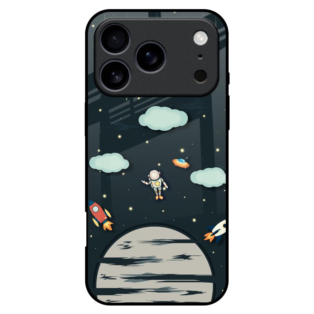 Astronaut Dream Glass Case For iPhone 17 Pro Max