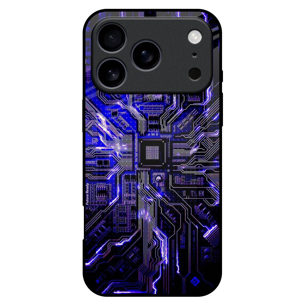 Techno Color Pattern Glass Case For iPhone 17 Pro Max