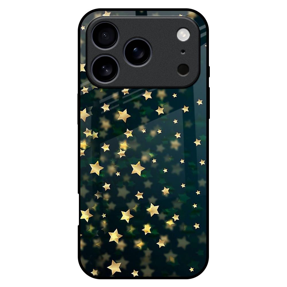Dazzling Stars Glass Case For iPhone 17 Pro Max