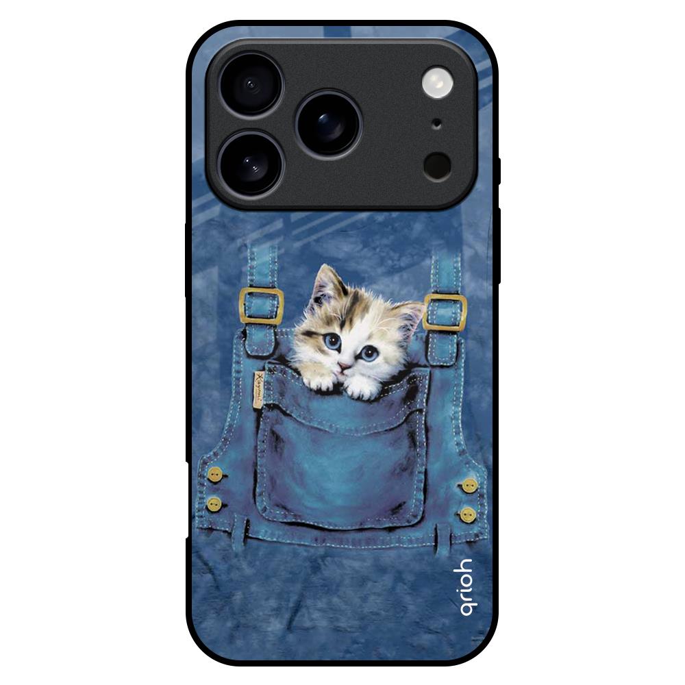 Kitty In Pocket Glass Case For iPhone 17 Pro Max