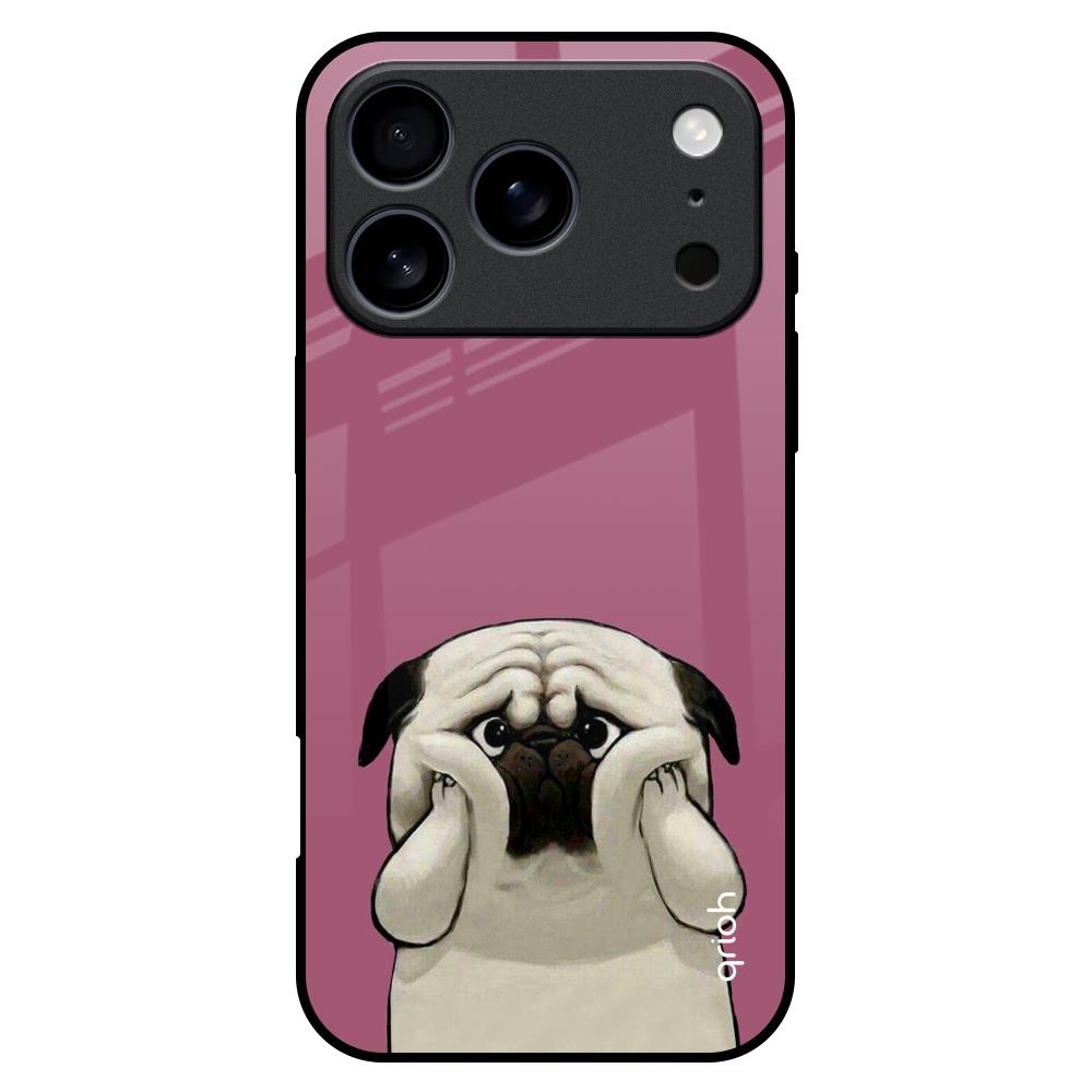 Funny Pug Face Glass Case For iPhone 17 Pro Max
