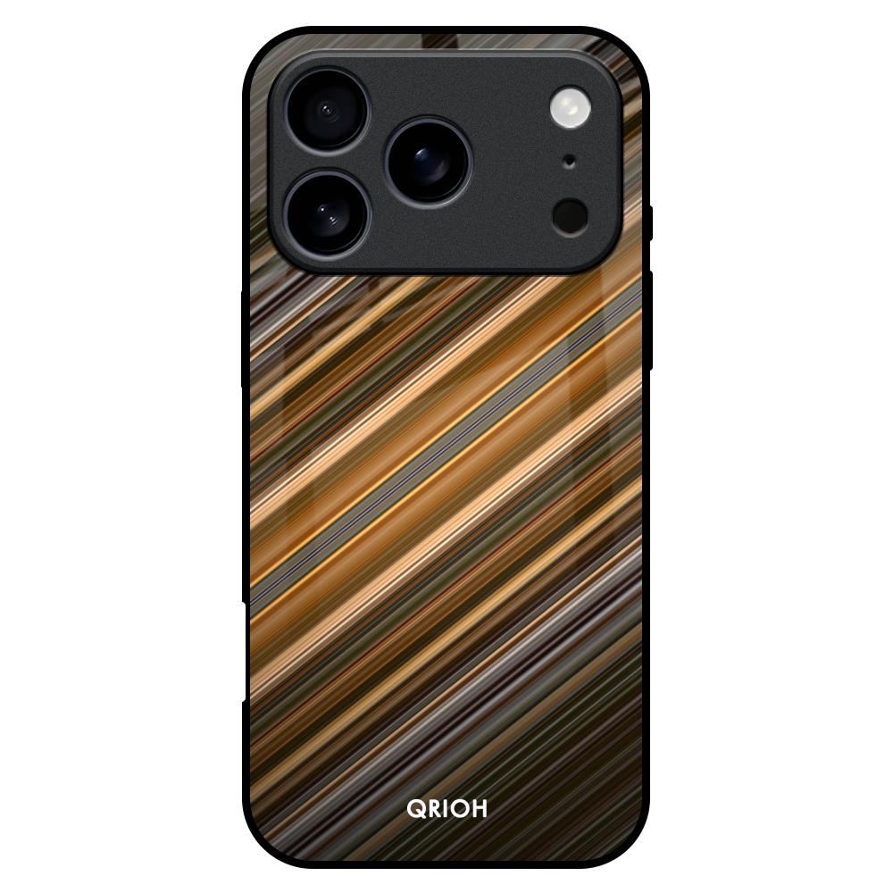 Diagonal Slash Pattern Glass Case for iPhone 17 Pro Max