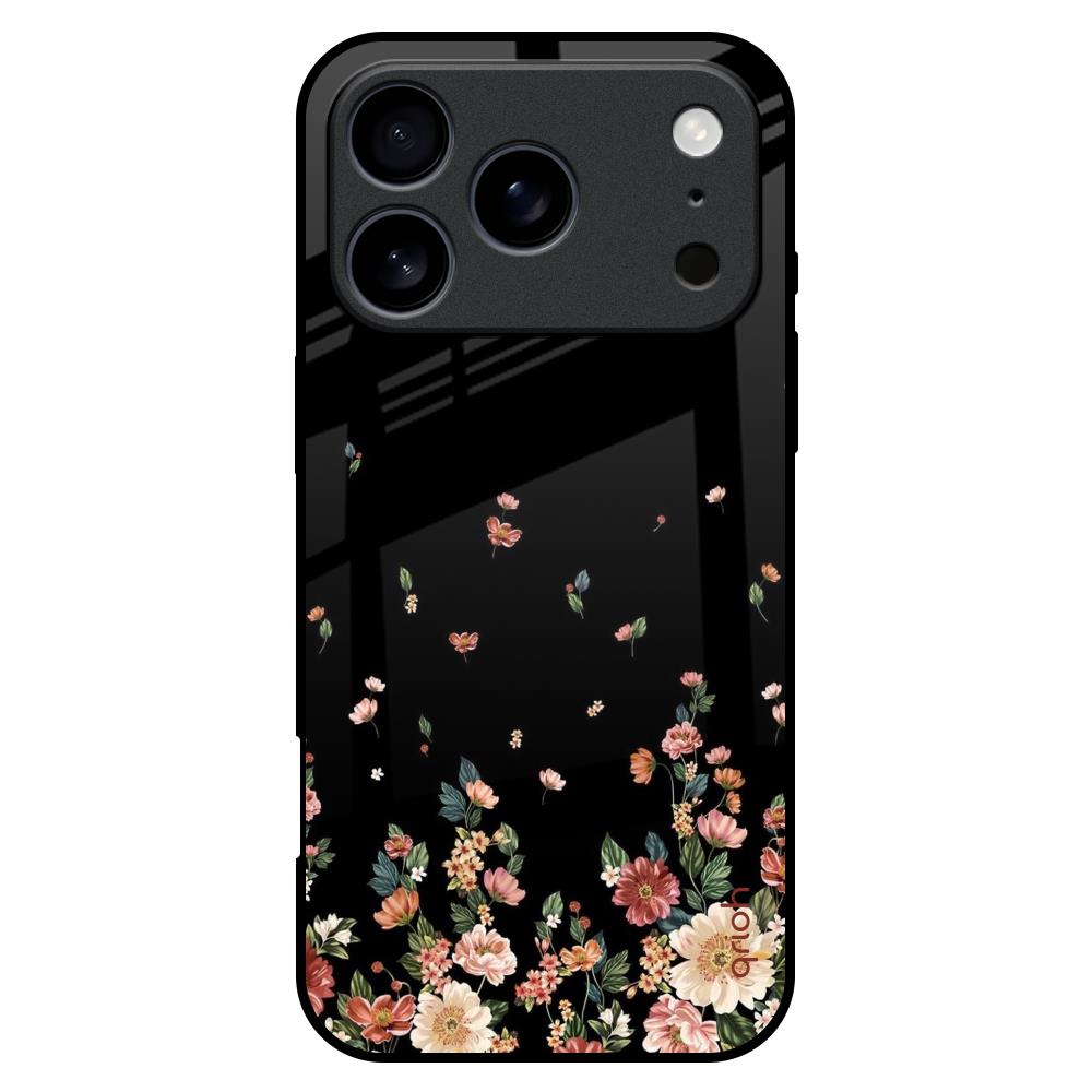 Floating Floral Print Glass Case for iPhone 17 Pro Max