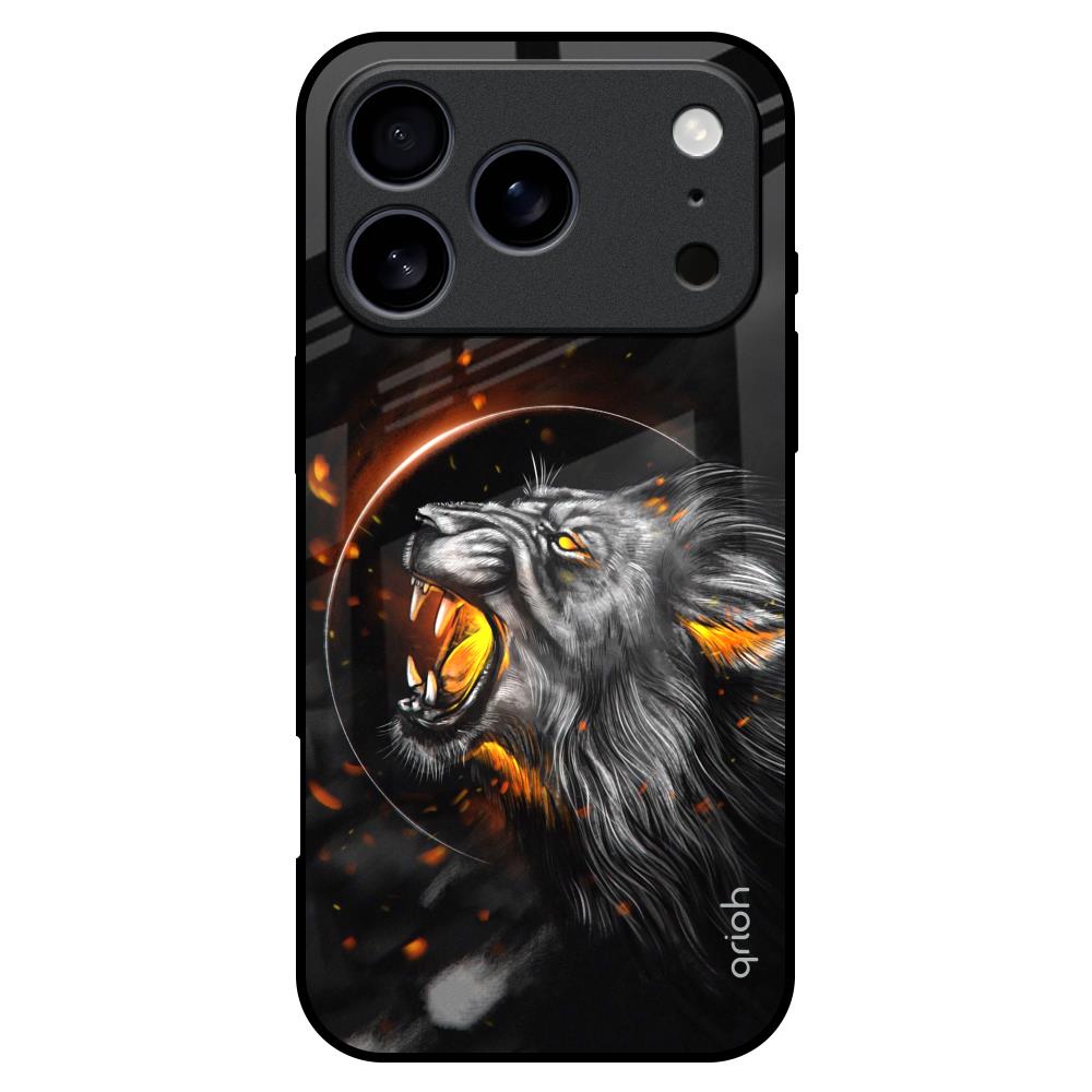 Aggressive Lion Glass Case for iPhone 17 Pro Max