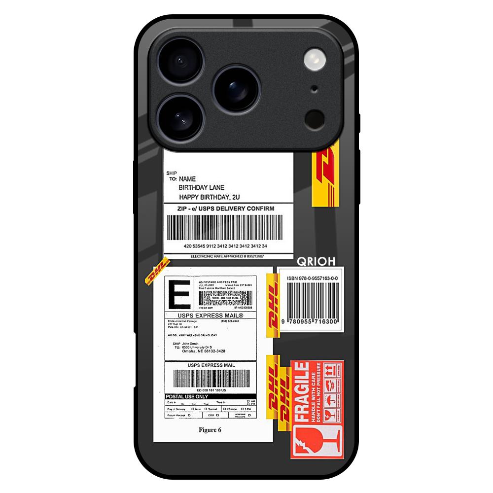 Cool Barcode Label Glass Case For iPhone 17 Pro Max