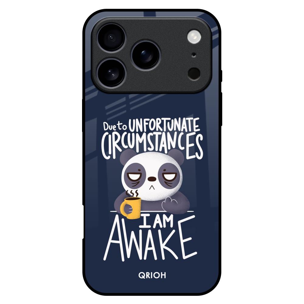 Struggling Panda Glass Case for iPhone 17 Pro Max