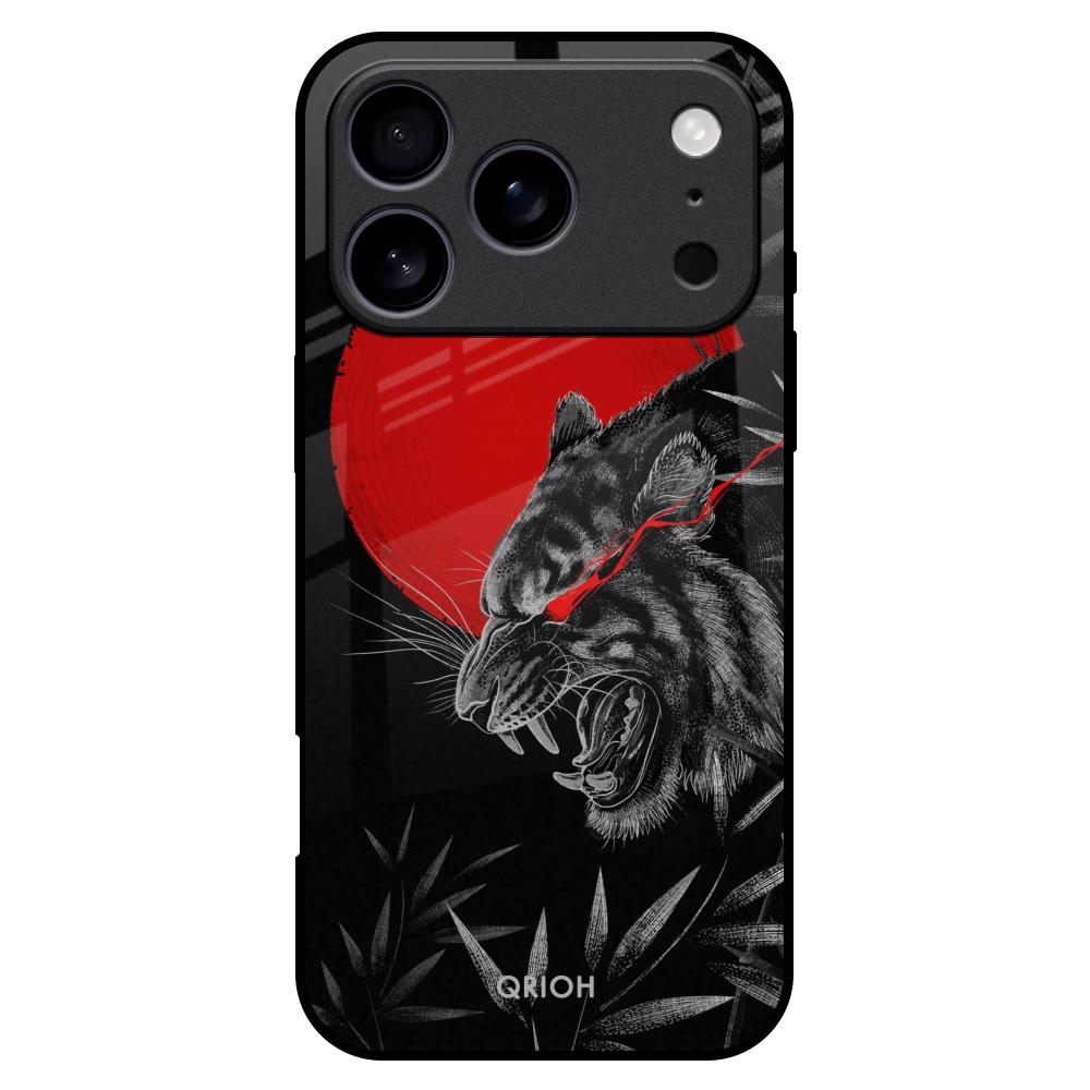 Red Moon Tiger Glass Case for iPhone 17 Pro Max