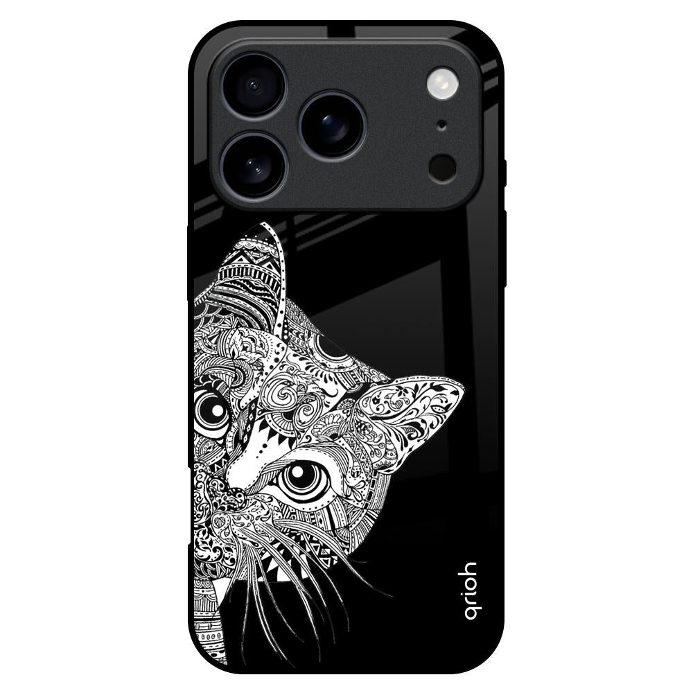 Kitten Mandala Glass Case for iPhone 17 Pro Max