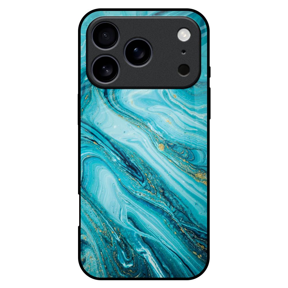 Ocean Marble Glass Case for iPhone 17 Pro Max