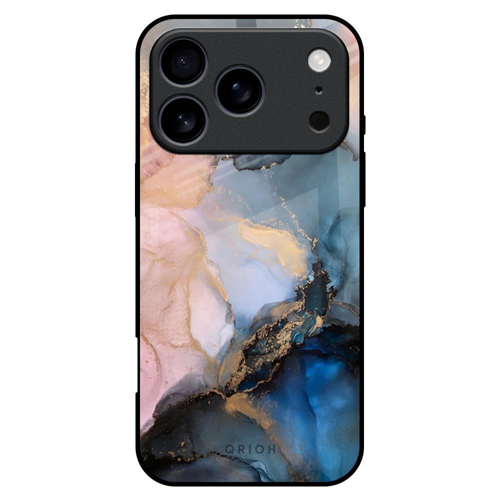 Marble Ink Abstract Glass Case for iPhone 17 Pro Max