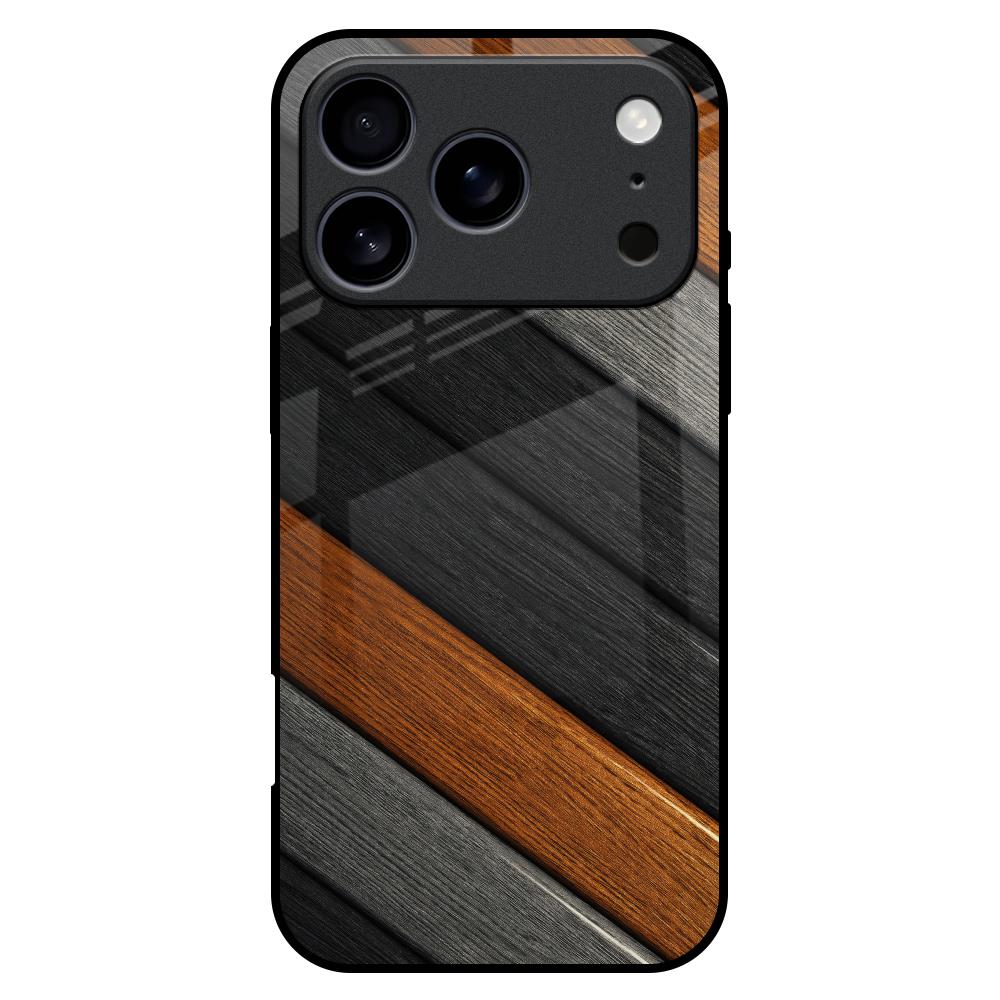 Tri Color Wood Glass Case for iPhone 17 Pro Max
