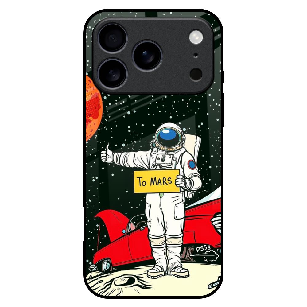 Astronaut on Mars Glass Case for iPhone 17 Pro Max