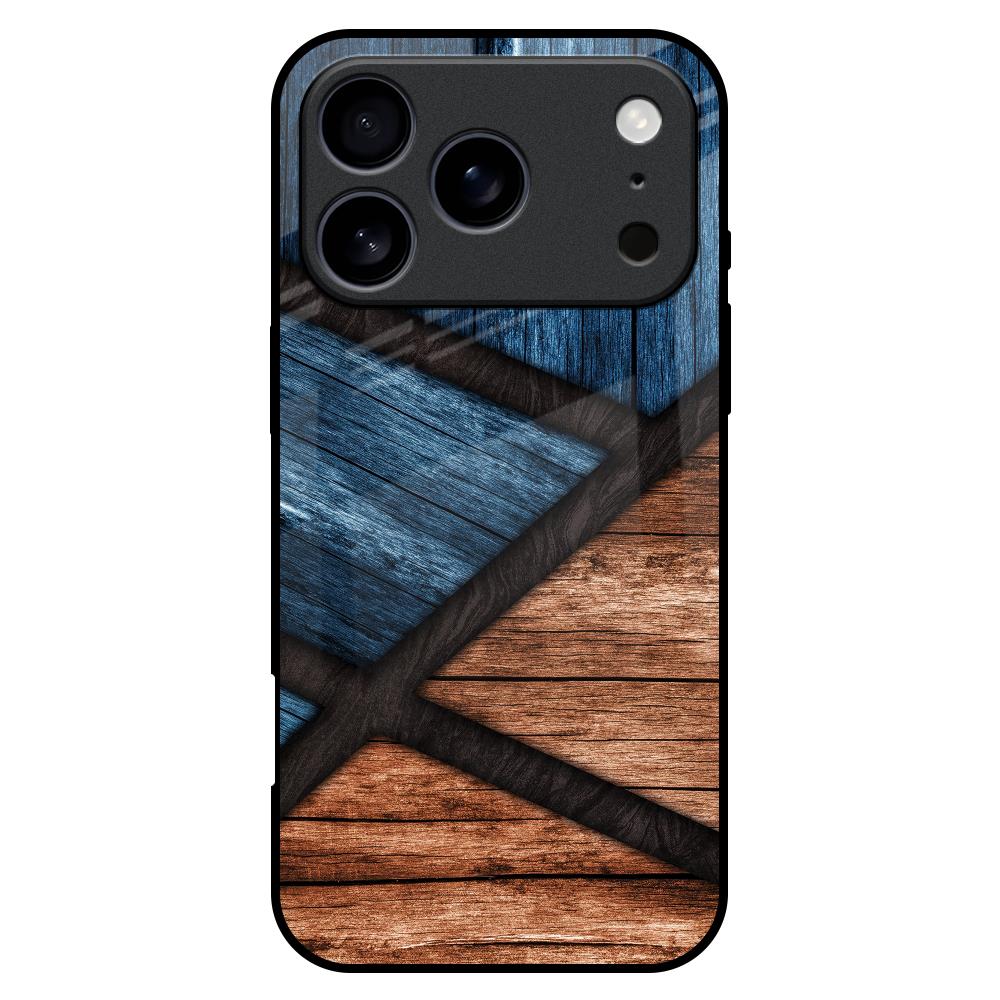 Wooden Tiles Glass Case for iPhone 17 Pro Max