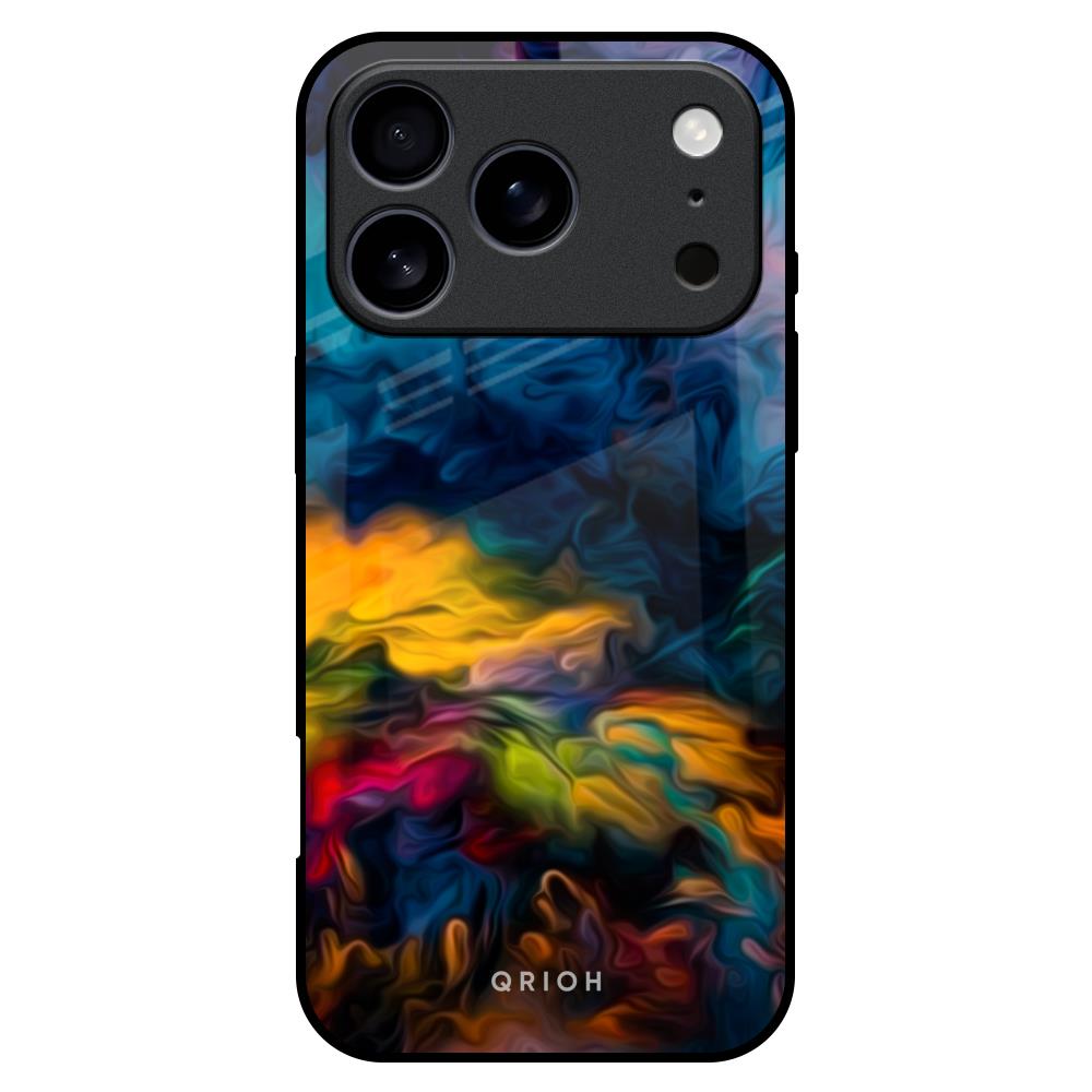 Multicolor Oil Painting Glass Case for iPhone 17 Pro Max