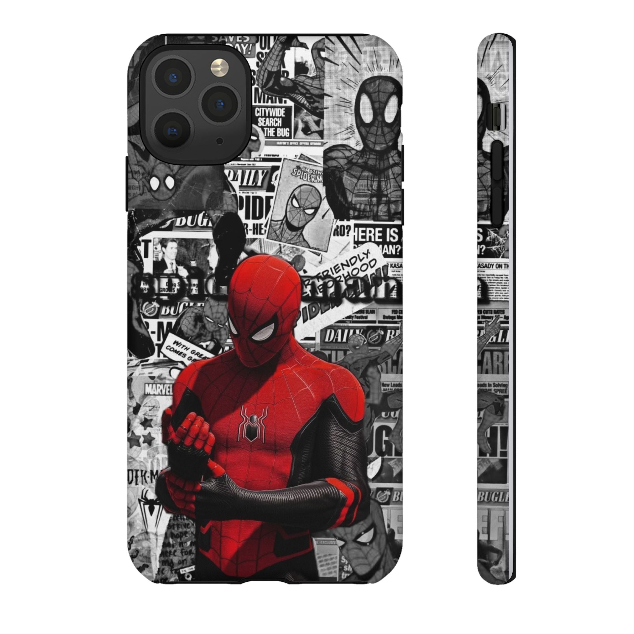 Red Mask Collage Premium Tough Shining Phone Case (Double Layer) Available For All iPhone Models