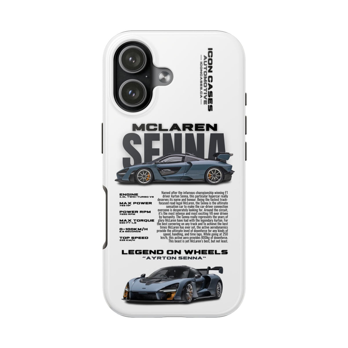 McLaren Senna White Premium Tough Shining Phone Case (Double Layer) Available For All iPhone Models