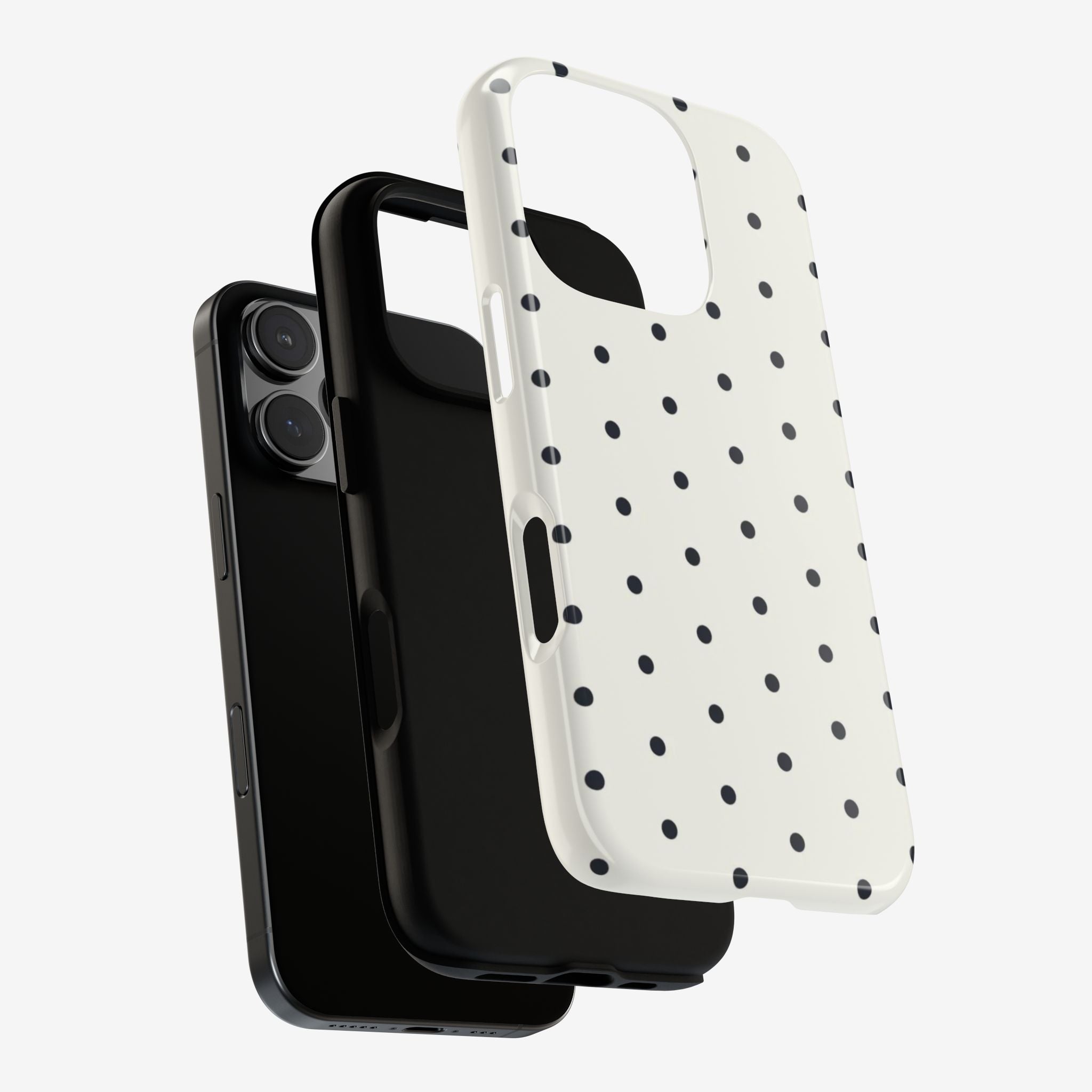 White Polka Dots Tough Case  Available For All iPhone Models